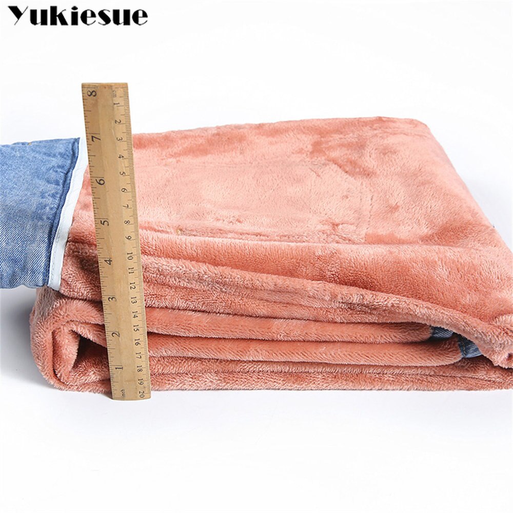 Winter Women High Waist Thickening Warm Straight Jeans Simple Fleece Warm Slim Fit Stretch Ladies Casual Denim Wide 